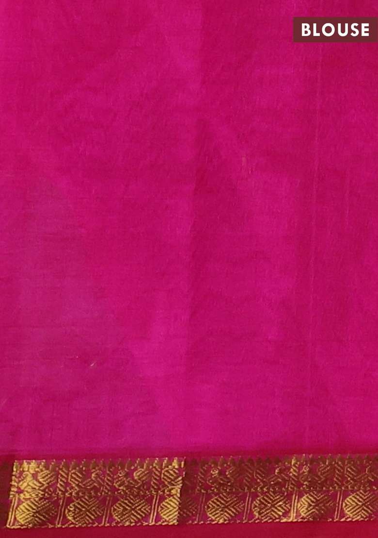 Silk Cotton Saree Sandal And Pink With Plain Body And Zari Woven Border With Traditional Woven Design For Women - Indya