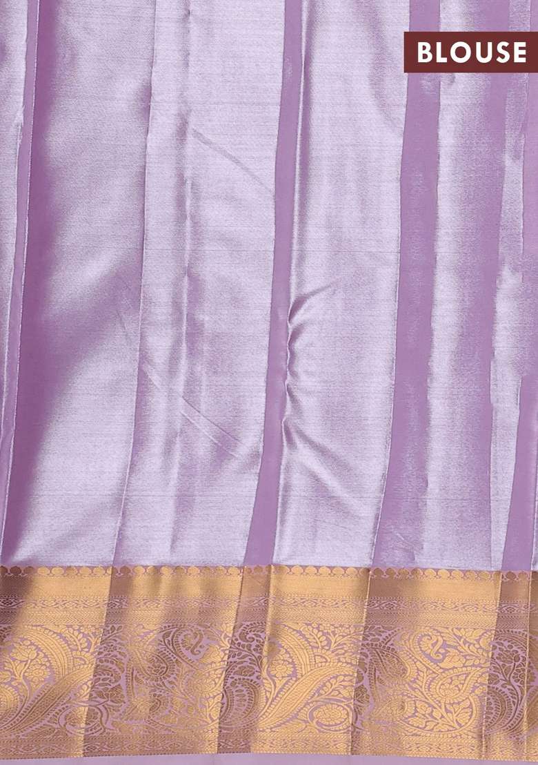 Bangalori Tissue Silk Saree Baby Pink With Allover Zari Woven Brocade Weaves And Zari Woven Border With Buttas And Brocade Design For Women - Indya