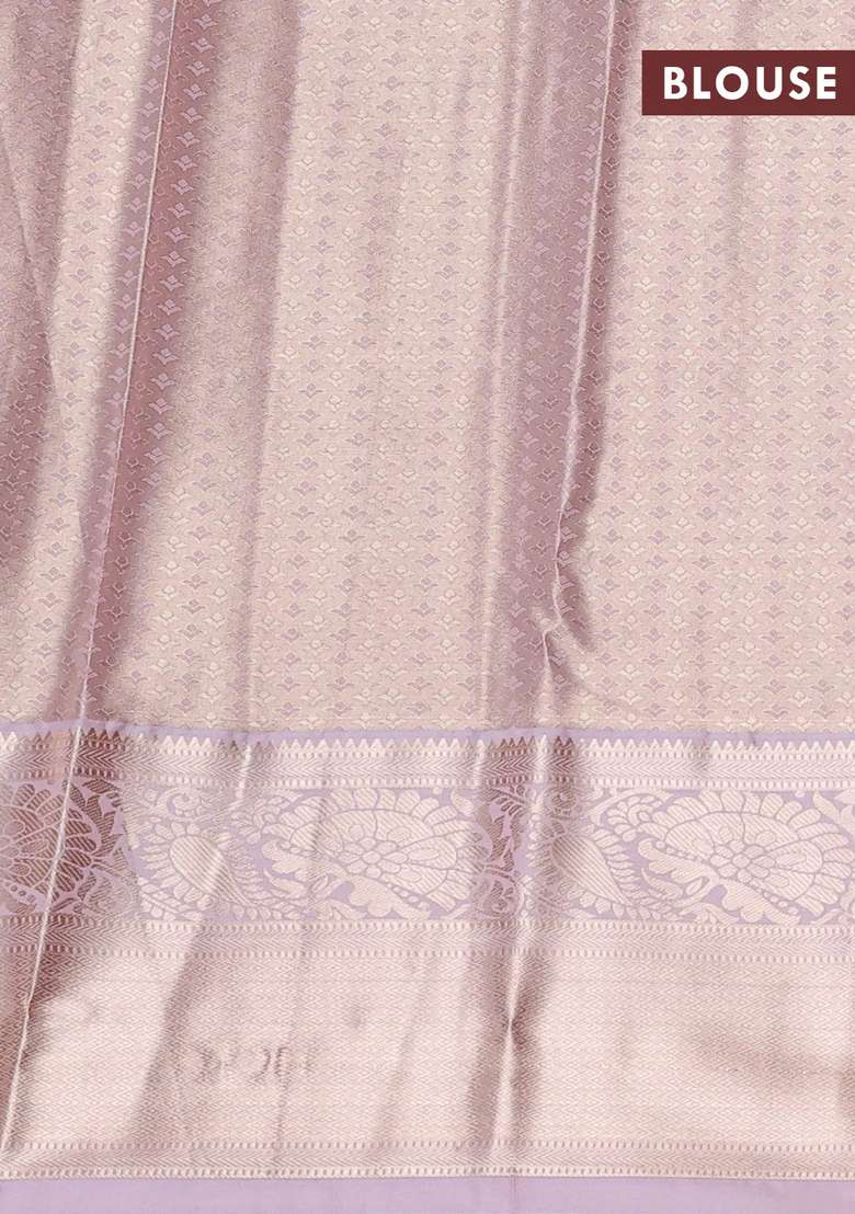 Bangalori Tissue Silk Saree Baby Pink With Allover Zari Woven Brocade Weaves And Long Zari Woven Border With Buttas And Brocade Design For Women - Indya