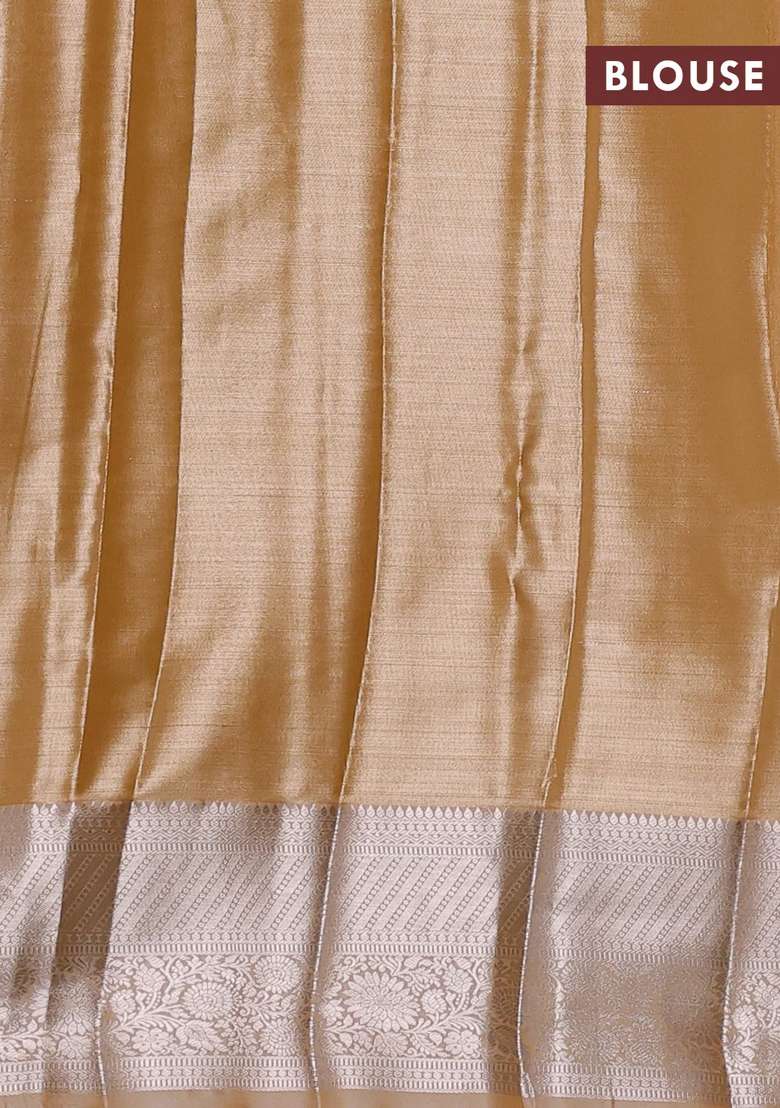 Bangalori Tissue Silk Saree Mustard Yellow With Allover Zari Woven Brocade Weaves And Zari Woven Border With Buttas And Brocade Design For Women - Indya