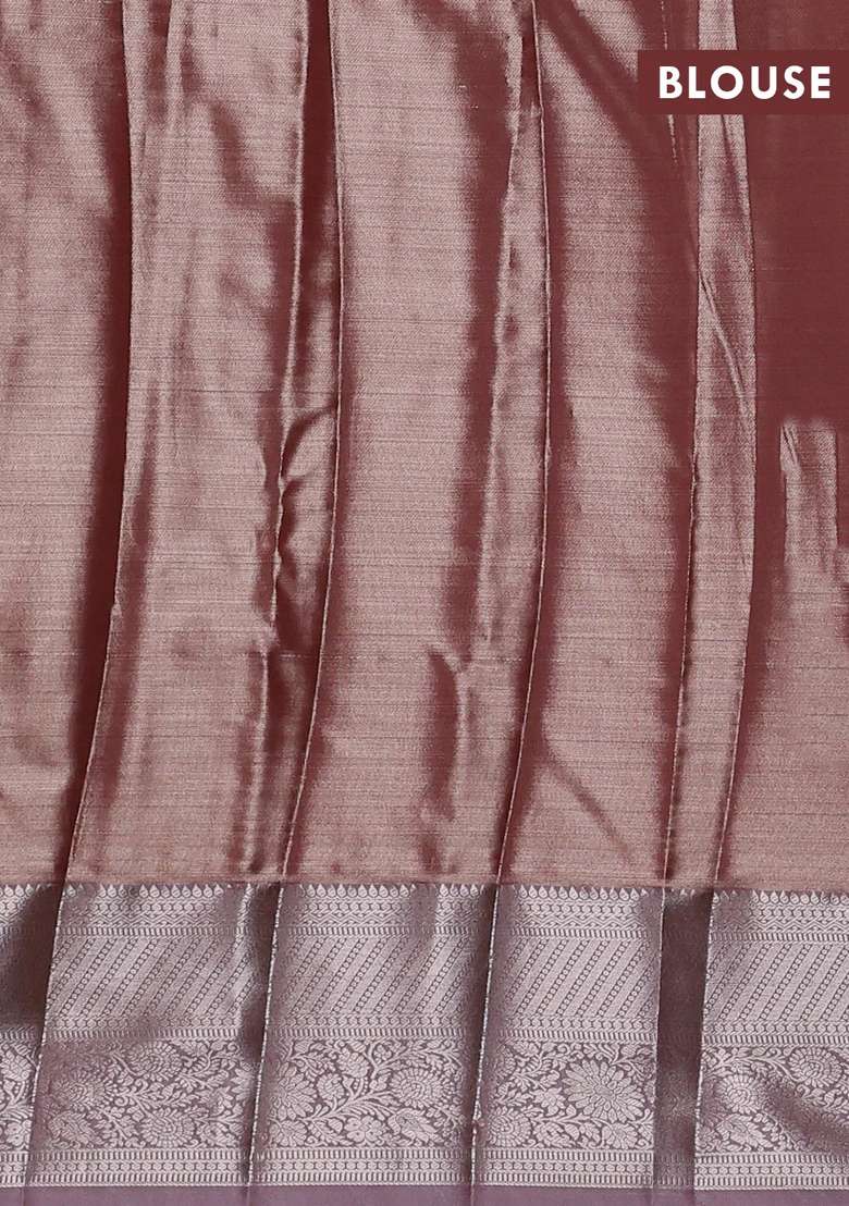 Bangalori Tissue Silk Saree Maroon With Allover Zari Woven Brocade Weaves And Zari Woven Border With Buttas And Brocade Design For Women - Indya