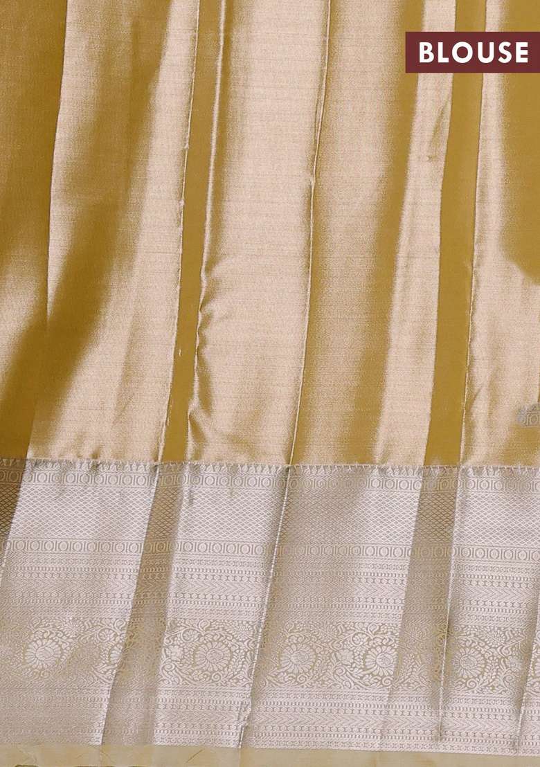 Bangalori Tissue Silk Saree Mustard Yellow And Pale Yellow With Allover Zari Woven Brocade Weaves And Long With Buttas And Brocade Design For Women - Indya