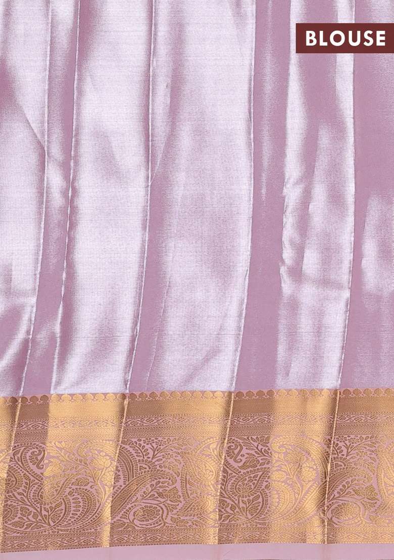 Bangalori Tissue Silk Saree Mild Peach Pink With Allover Zari Woven Brocade Weaves And Zari Woven Border With Buttas And Brocade Design For Women - Indya