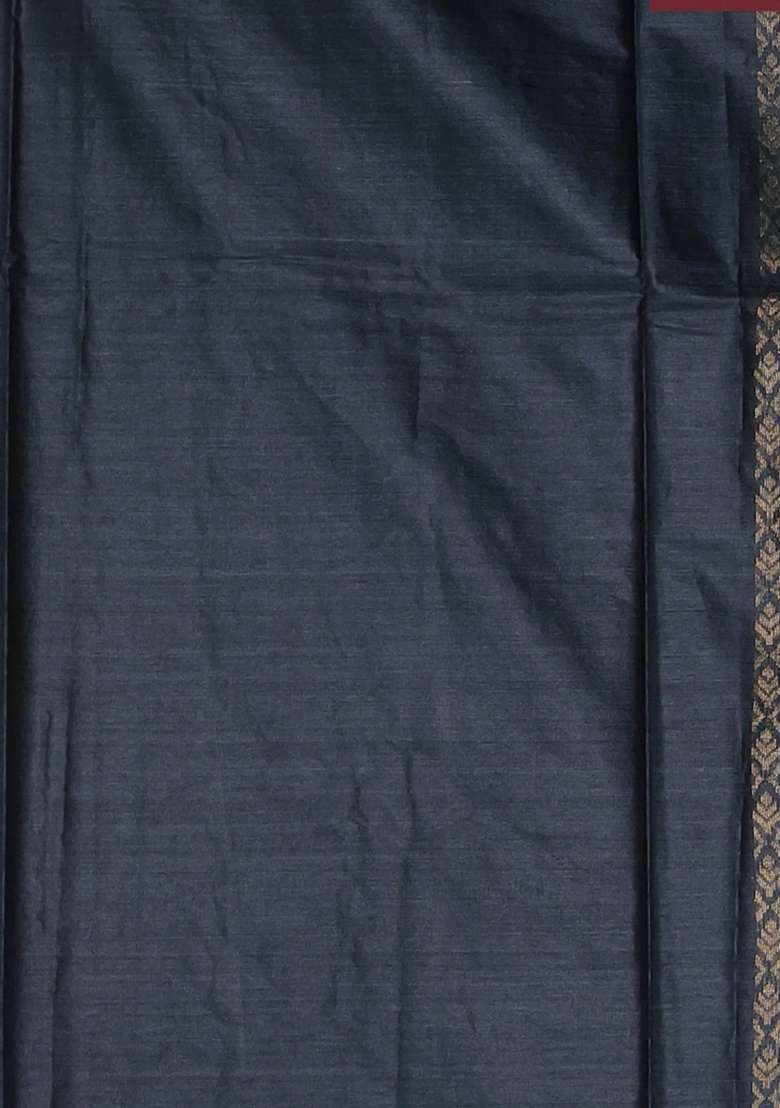 Banana Silk Saree Elephant Grey With Zari Woven Buttas And Zari Woven Border With Buttas And Brocade Design For Women - Indya