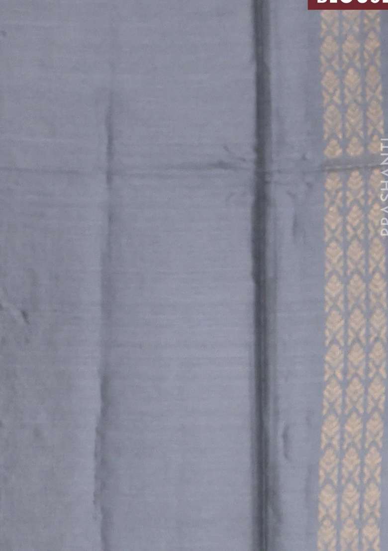 Banana Silk Saree Grey With Zari Woven Buttas And Zari Woven Border With Buttas And Brocade Design For Women - Indya
