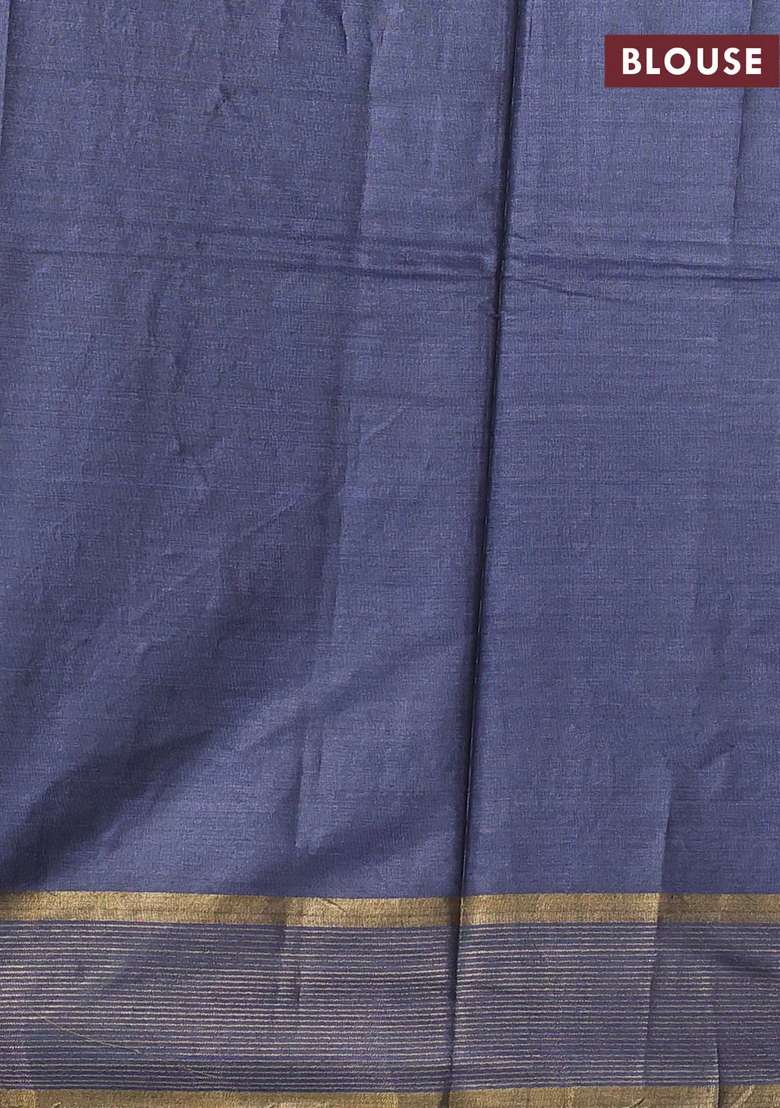 Banana Silk Saree Grey With Thread Zari Woven Buttas And Zari Woven Border With Buttas And Brocade Design For Women - Indya