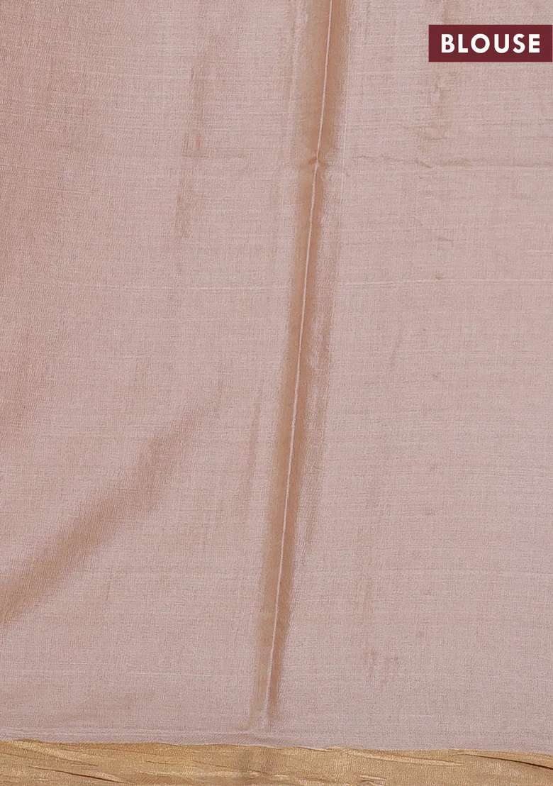 Banana Silk Saree Sandal With Thread Zari Woven Buttas And Zari Woven Border With Buttas And Brocade Design For Women - Indya