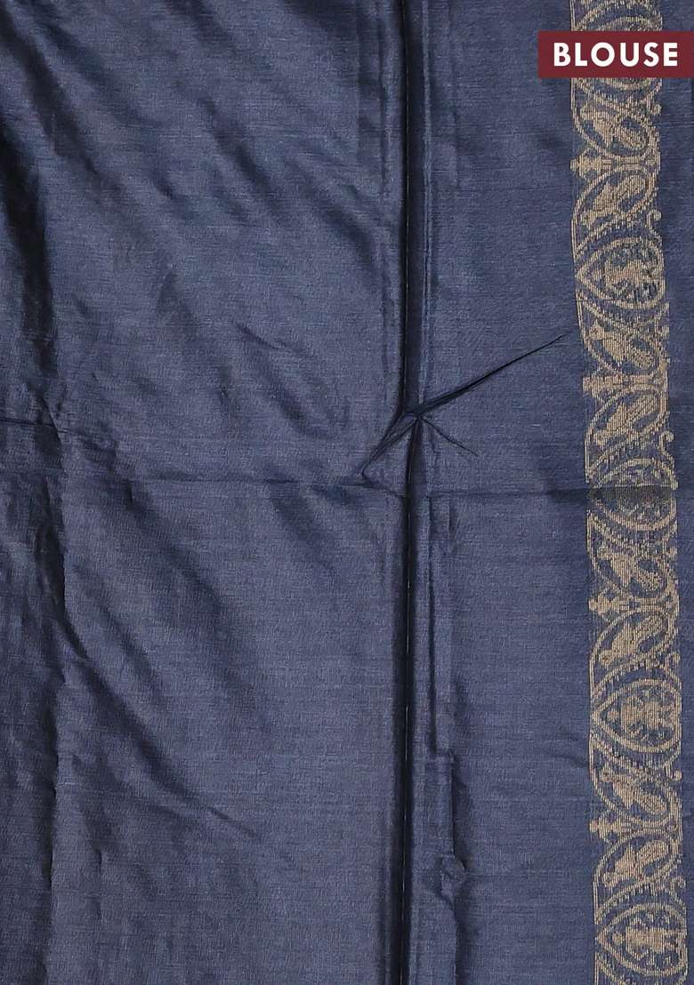 Banana Silk Saree Black With Silver Gold Zari Woven Buttas And Zari Woven Border With Buttas And Brocade Design For Women - Indya
