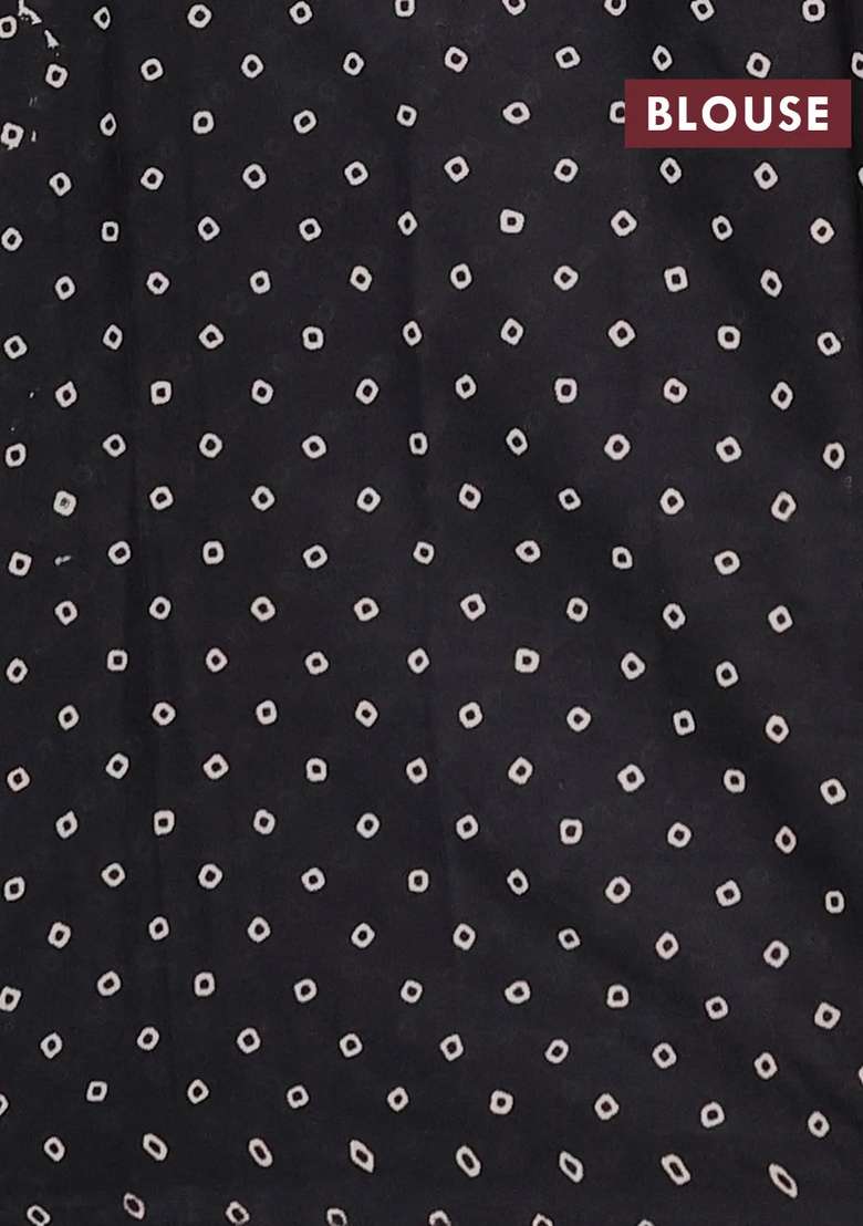 Muslin Cotton Saree Black With Allover Kalamkari Prints And Printed Border For Women - Indya