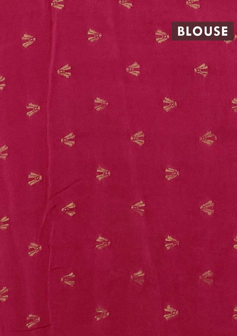 Silk Kota Cotton Saree Pink With Allover Zari Woven Buttas And Zari Woven Butta Border With Buttas And Brocade Design For Women - Indya