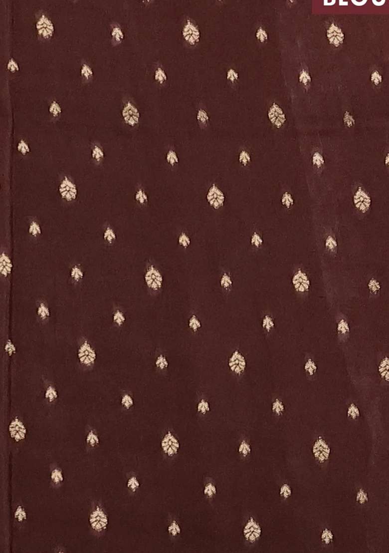 Silk Kota Cotton Saree Deep Violet With Allover Thread Zari Woven Buttas And Zari Woven Border With Buttas And Brocade Design For Women - Indya
