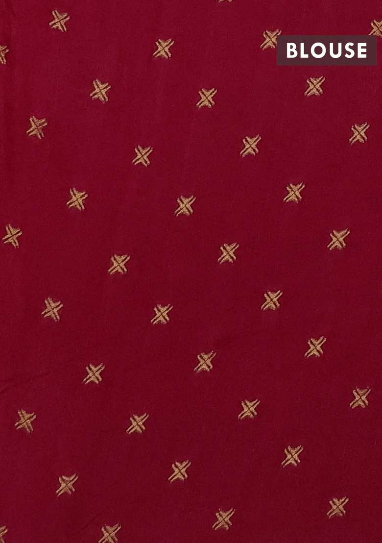 Silk Kota Cotton Saree Pink With Allover Thread Zari Woven Floral Buttas And Zari Woven Border With Buttas And Brocade Design For Women - Indya