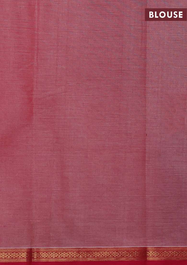 Kanchi Cotton Saree Pink Shade And Pink With Zari Woven Buttas And Zari Woven Border With Buttas And Brocade Design For Women - Indya