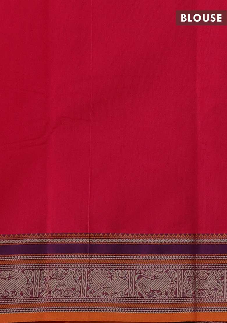 Kanchi Cotton Saree Pink And Mustard Yellow With Thread Woven Buttas And Thread Woven Border With Buttas And Brocade Design For Women - Indya