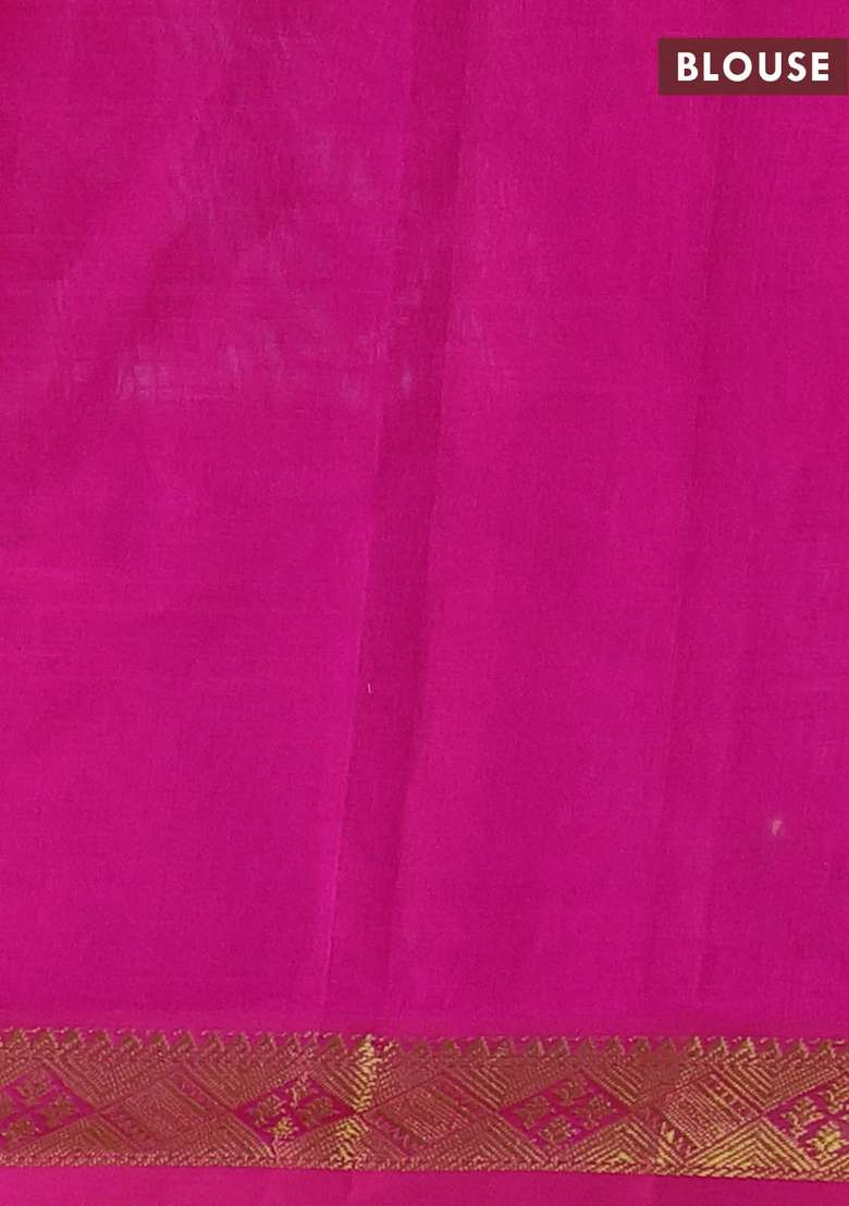 Silk Cotton Saree Grey And Pink With Plain Body And Zari Woven Border With Traditional Woven Design For Women - Indya