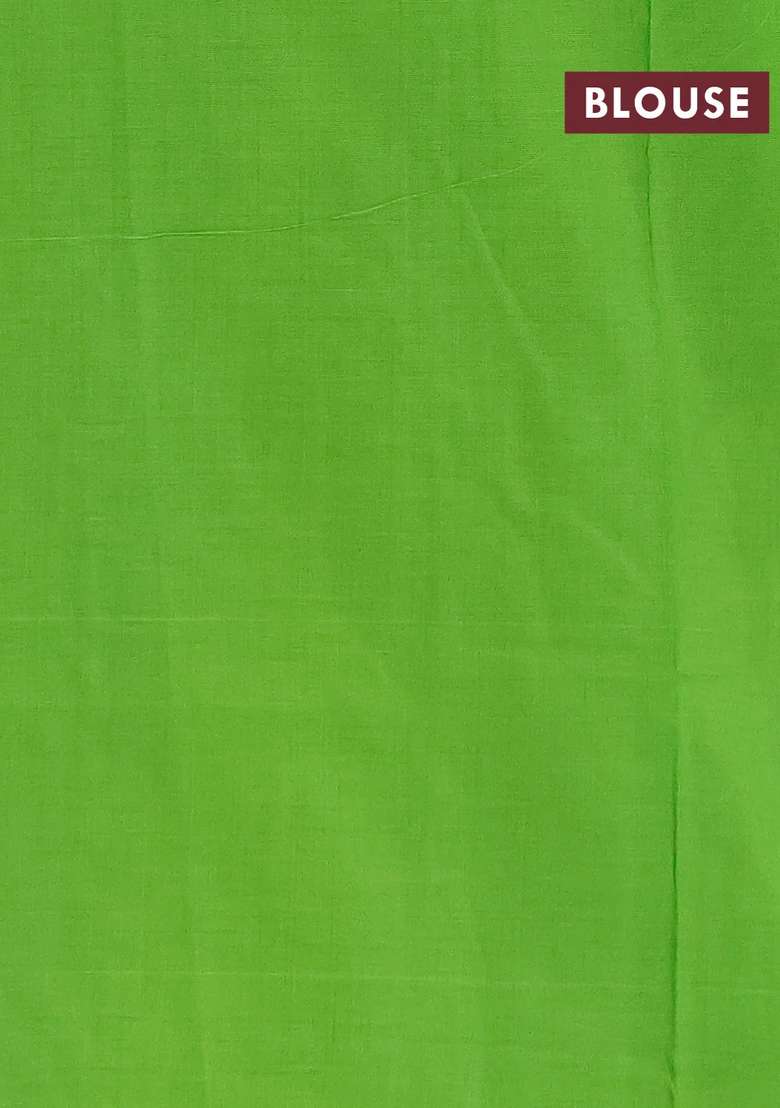 Ikat Cotton Saree Blue And Light Green With Allover Ikat Weaves And Simple Border With Traditional Woven Design For Women - Indya