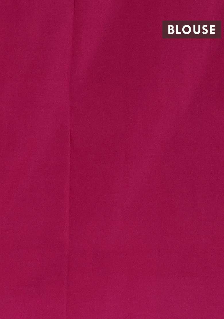 Ikat Cotton Saree Peach Shade And Pink With Allover Ikat Zigzag Weaves And Simple Border With Traditional Woven Design For Women - Indya