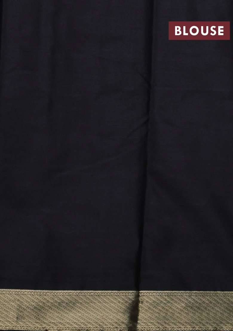 Bangalori Silk Saree Black With Allover Ikat Weaves And Zari Woven Border With Traditional Woven Design For Women - Indya