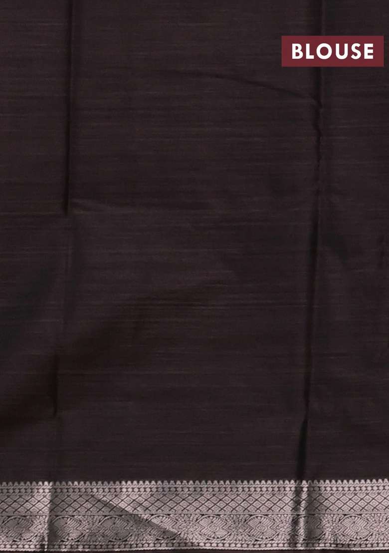 Bangalori Silk Saree Brown With Allover Ikat Weaves And Zari Woven Border With Traditional Woven Design For Women - Indya