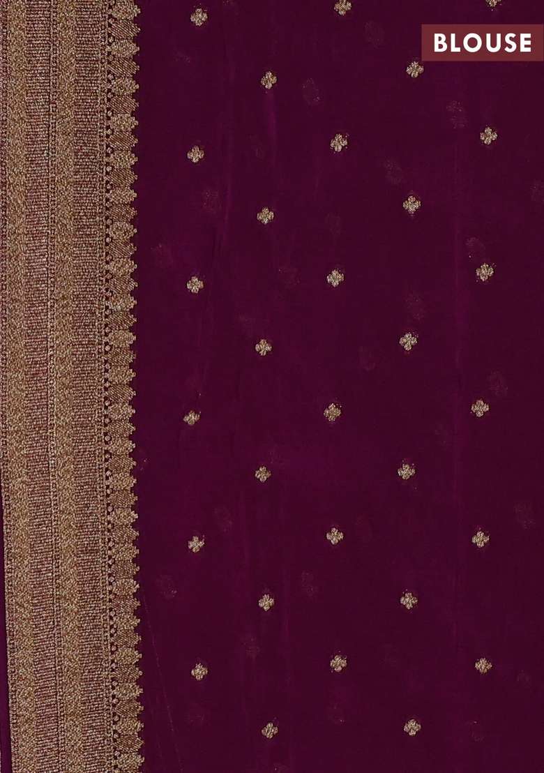 Banarasi Semi Crepe Saree Purple With Allover Geometric Weaves And Woven Border With Traditional Woven Design For Women - Indya