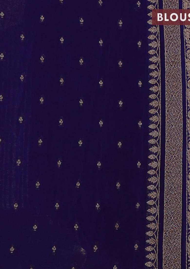 Banarasi Semi Crepe Saree Violet With Allover Thread Zari Weaves And Woven Border With Traditional Woven Design For Women - Indya