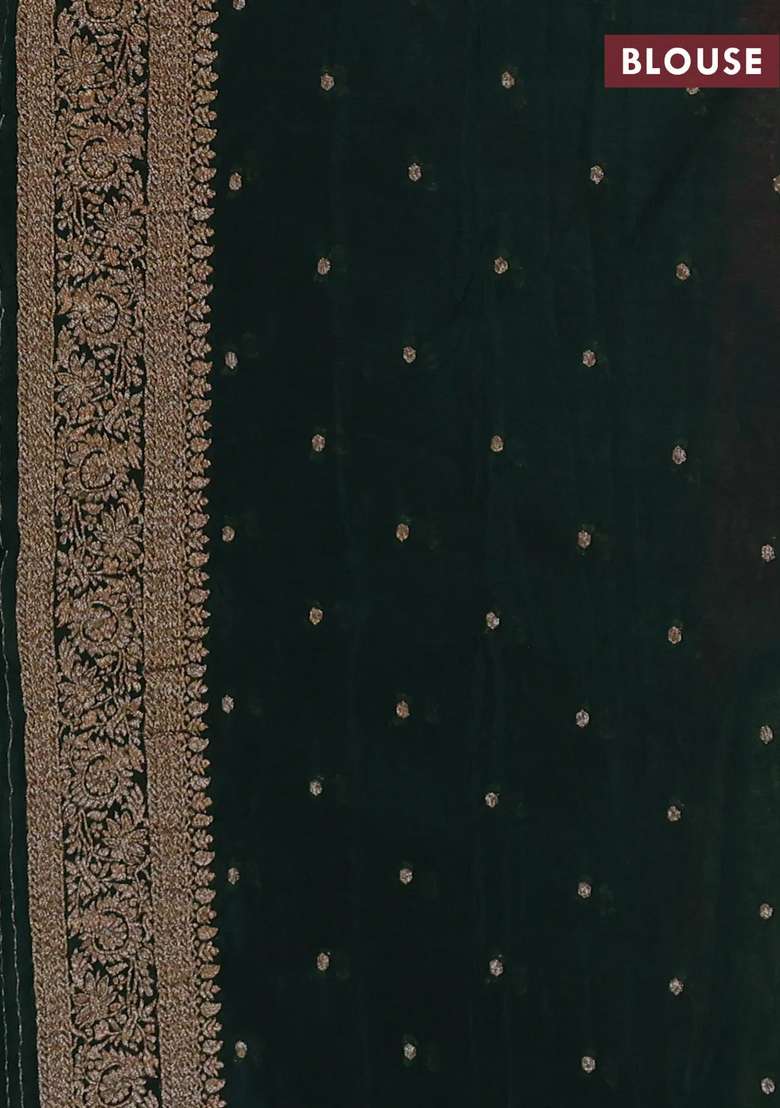 Banarasi Semi Crepe Saree Pink And Green With Allover Thread Zari Weaves And Woven Border With Traditional Woven Design For Women - Indya