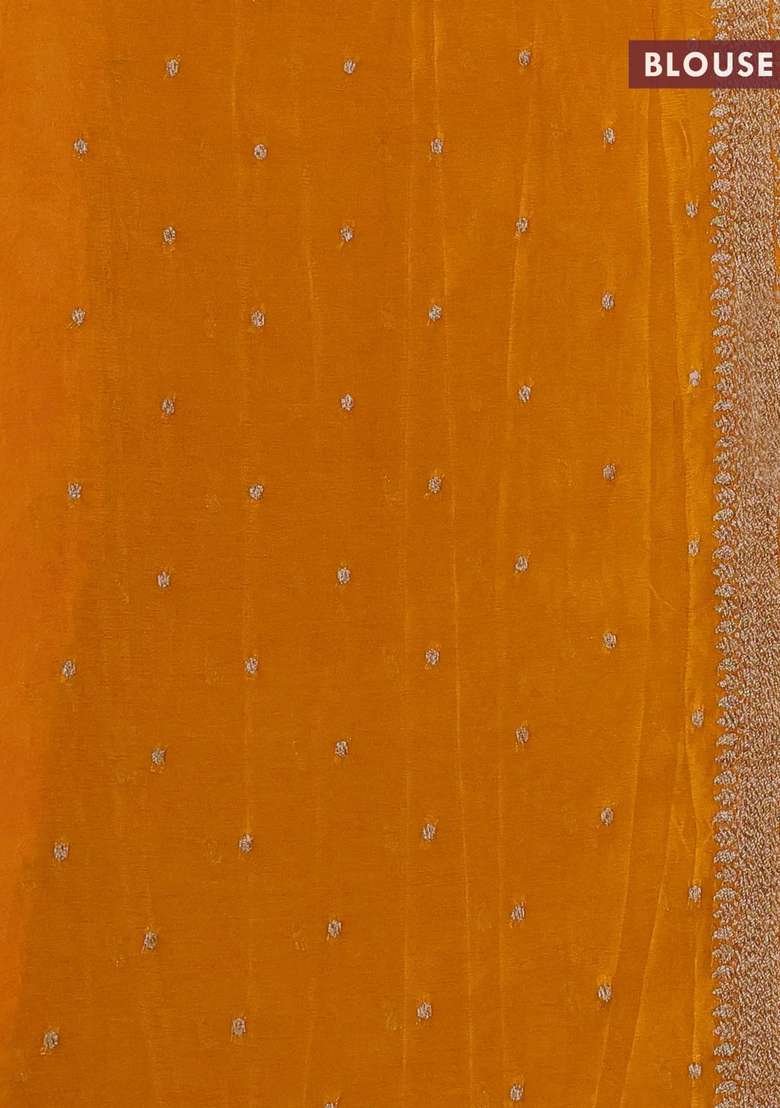 Banarasi Semi Crepe Saree Purple And Mustard Yellow With Allover Thread Zari Weaves And Woven Border With Traditional Woven Design For Women - Indya