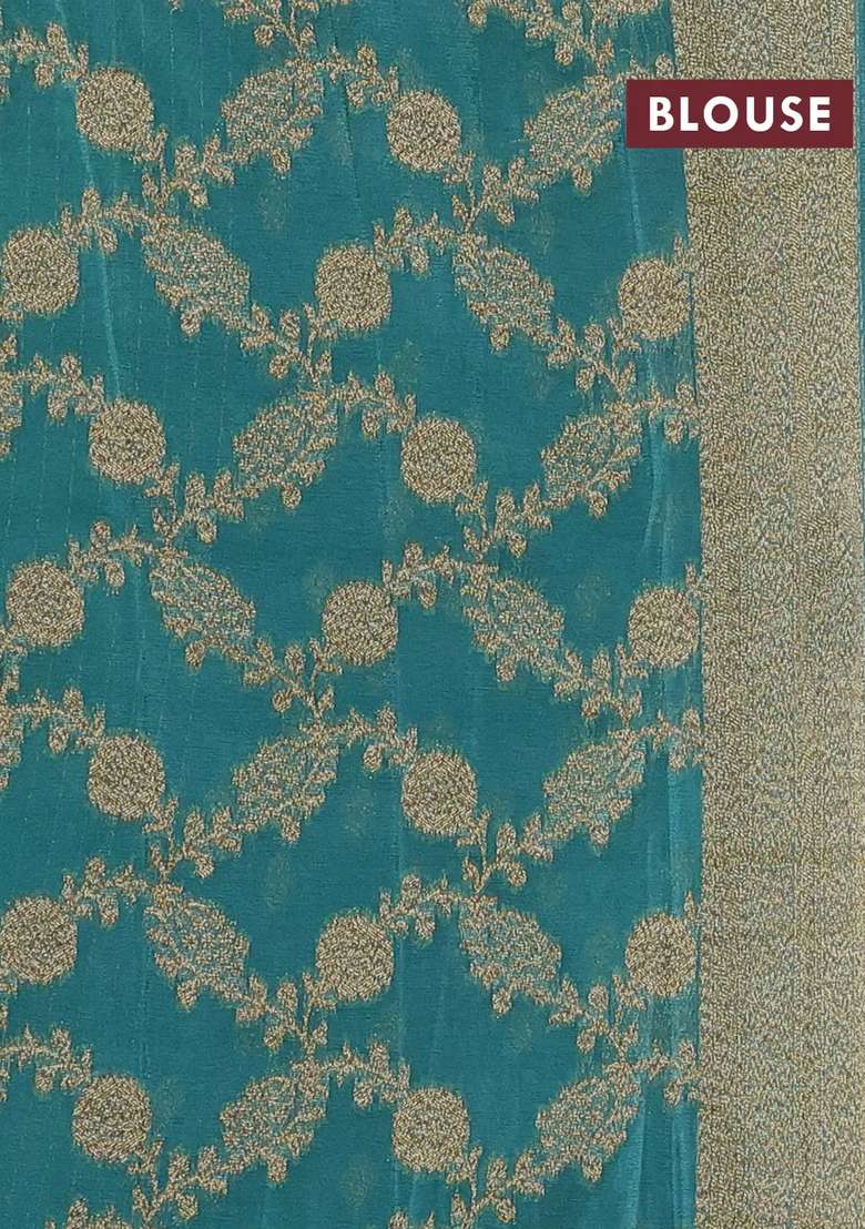 Banarasi Semi Crepe Saree Pastel Green With Woven Buttas And Woven Border With Buttas And Brocade Design For Women - Indya