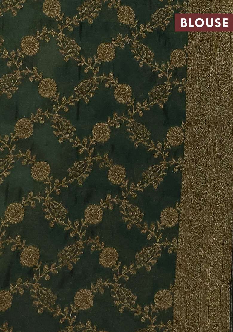 Banarasi Semi Crepe Saree Pastel Green With Woven Buttas And Woven Border With Buttas And Brocade Design For Women - Indya