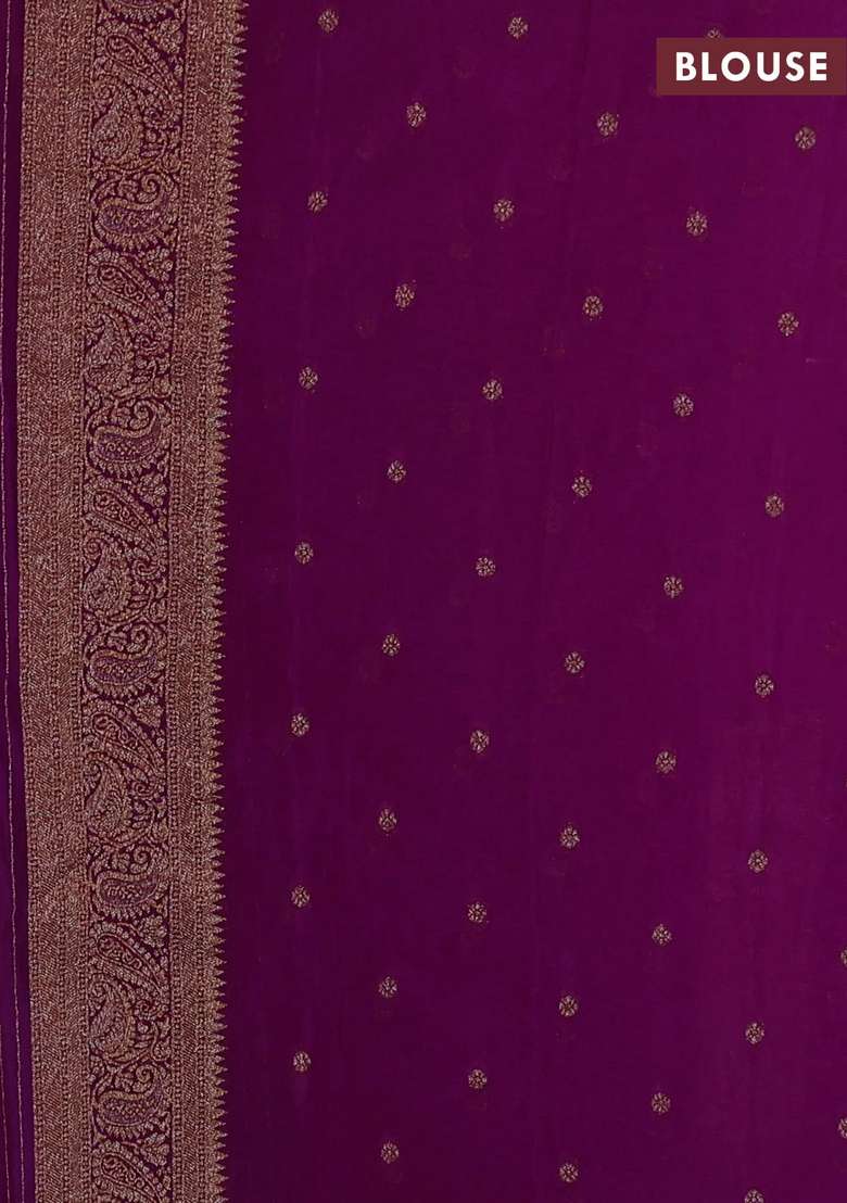 Banarasi Semi Crepe Saree Purple With Allover Woven Buttas And Woven Border With Buttas And Brocade Design For Women - Indya