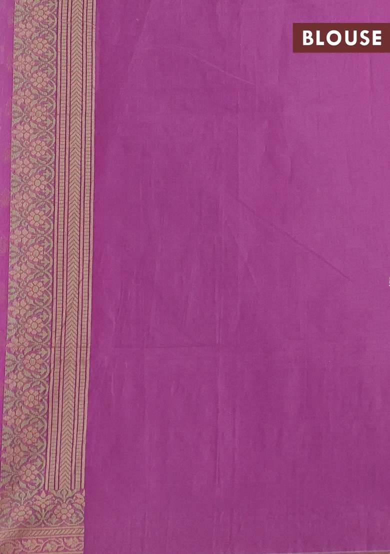 Banarasi Cotton Saree Light Pink With Thread Woven Buttas And Woven Border With Buttas And Brocade Design For Women - Indya