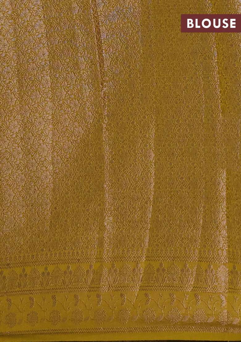 Semi Chiniya Silk Saree Coffee Brown And Dark Mustard With Allover Thread Zari Woven Buttas And Woven Border With Buttas And Brocade Design For Women - Indya