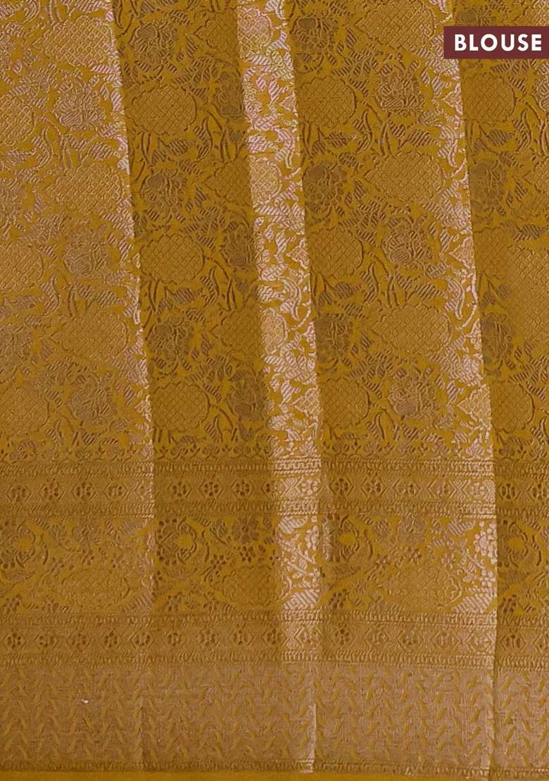 Semi Chiniya Silk Saree Coffee Brown And Dark Mustard With Allover Thread Zari Woven Buttas And Woven Border With Buttas And Brocade Design For Women - Indya
