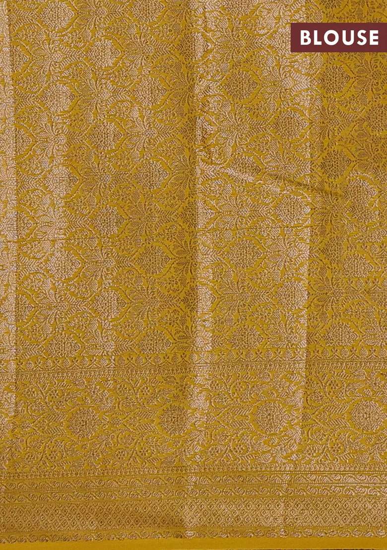 Semi Chiniya Silk Saree Coffee Brown And Dark Mustard With Allover Thread Zari Weaves And Woven Border With Traditional Woven Design For Women - Indya