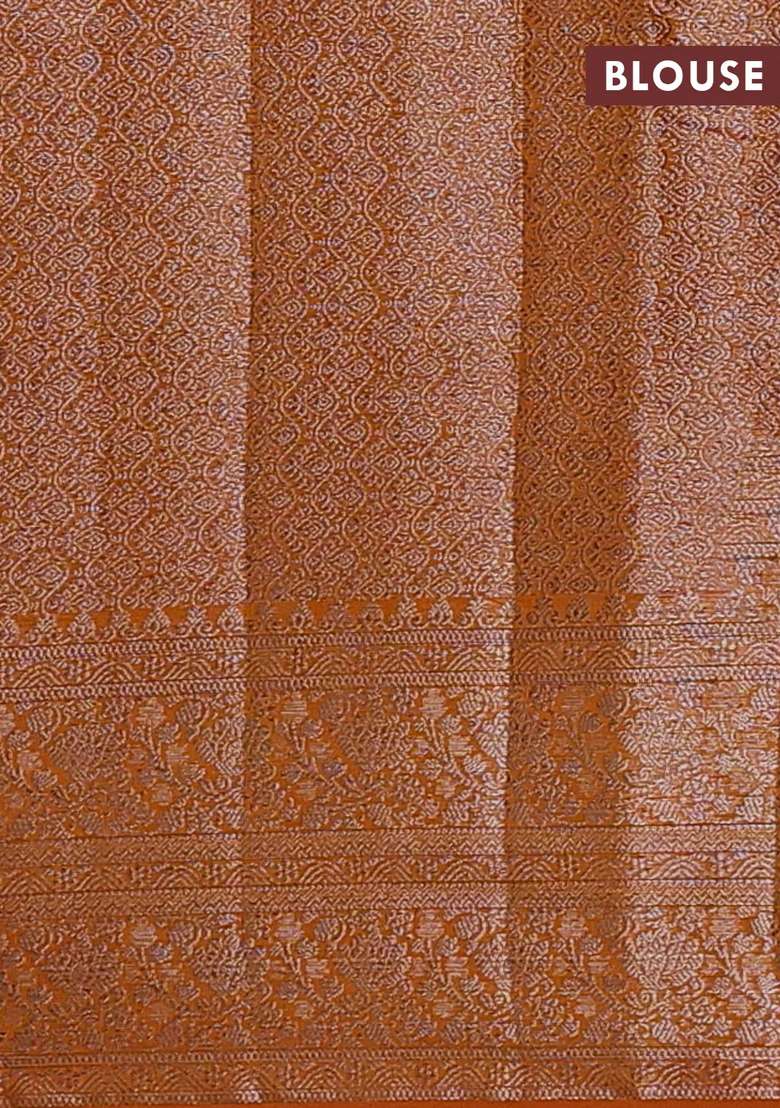 Semi Chiniya Silk Saree Mango Yellow With Allover Thread Zari Woven Buttas And Woven Border With Buttas And Brocade Design For Women - Indya