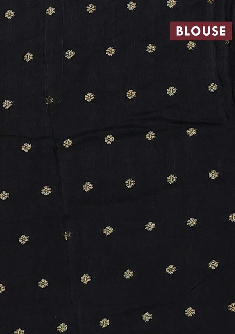 Art Kota Silk Saree Black With Silver Zari Woven Buttas And Zari Woven Butta Border With Buttas And Brocade Design For Women - Indya