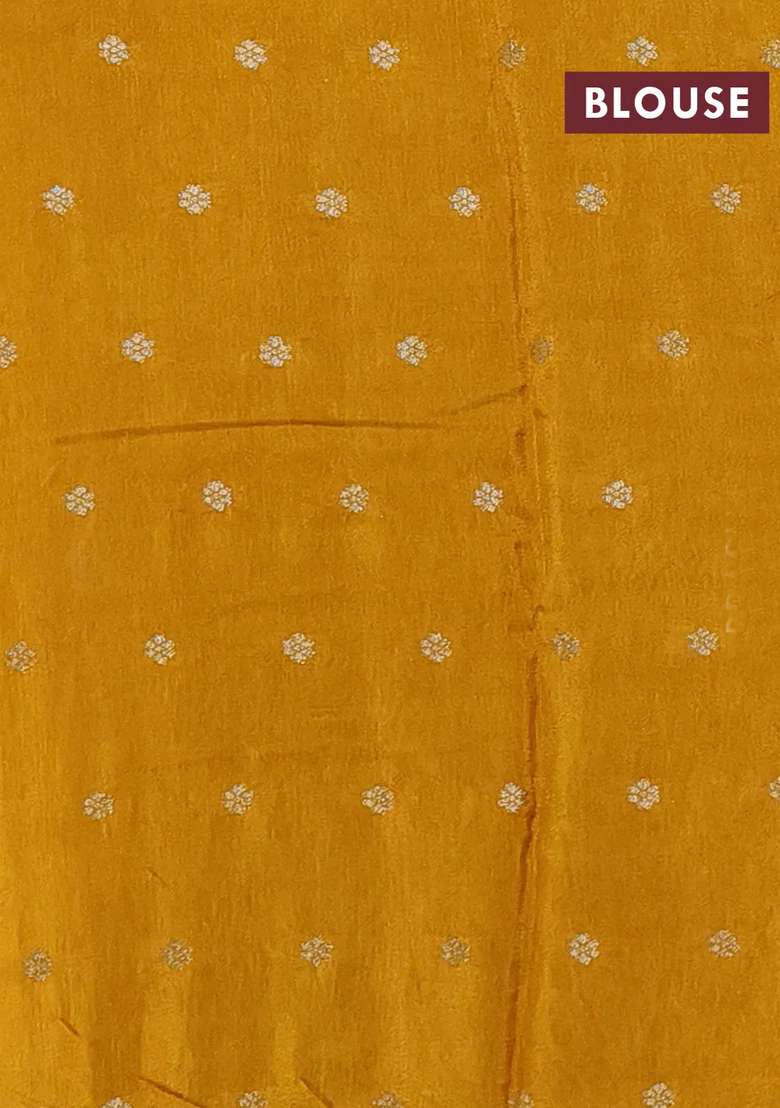 Art Kota Silk Saree Mustard Yellow With Thread Zari Woven Buttas And Zari Woven Border With Buttas And Brocade Design For Women - Indya