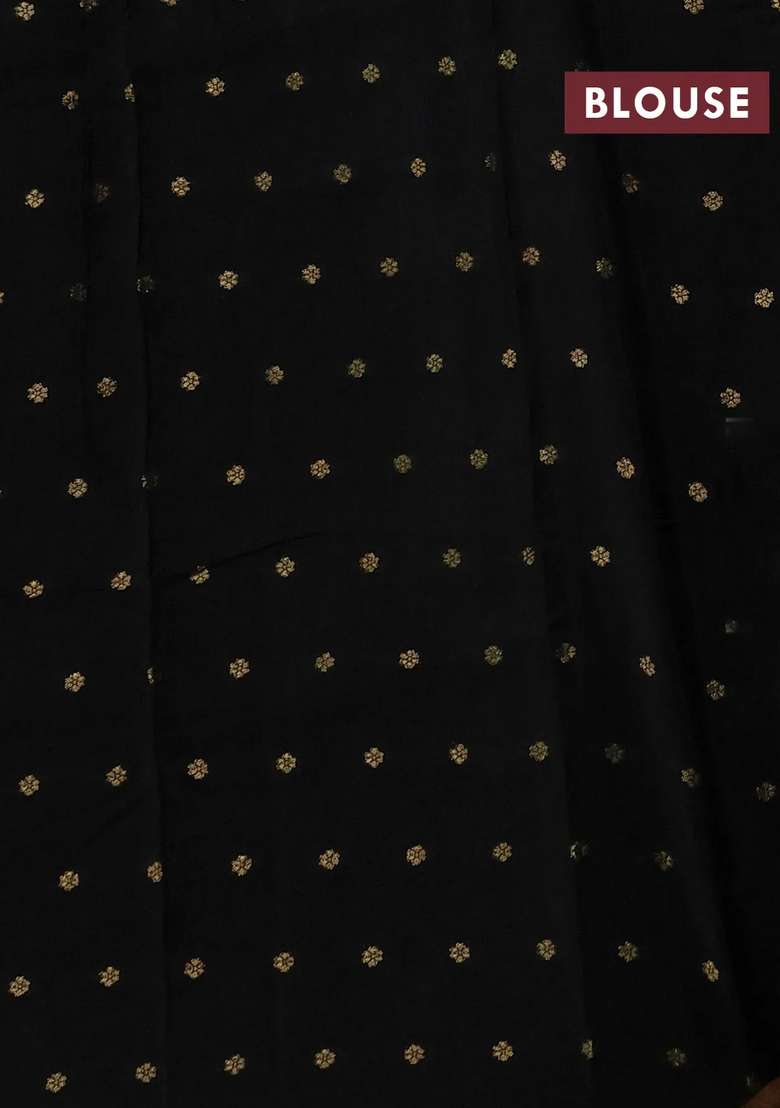Art Kota Silk Saree Black With Thread Zari Woven Buttas And Zari Woven Border With Buttas And Brocade Design For Women - Indya