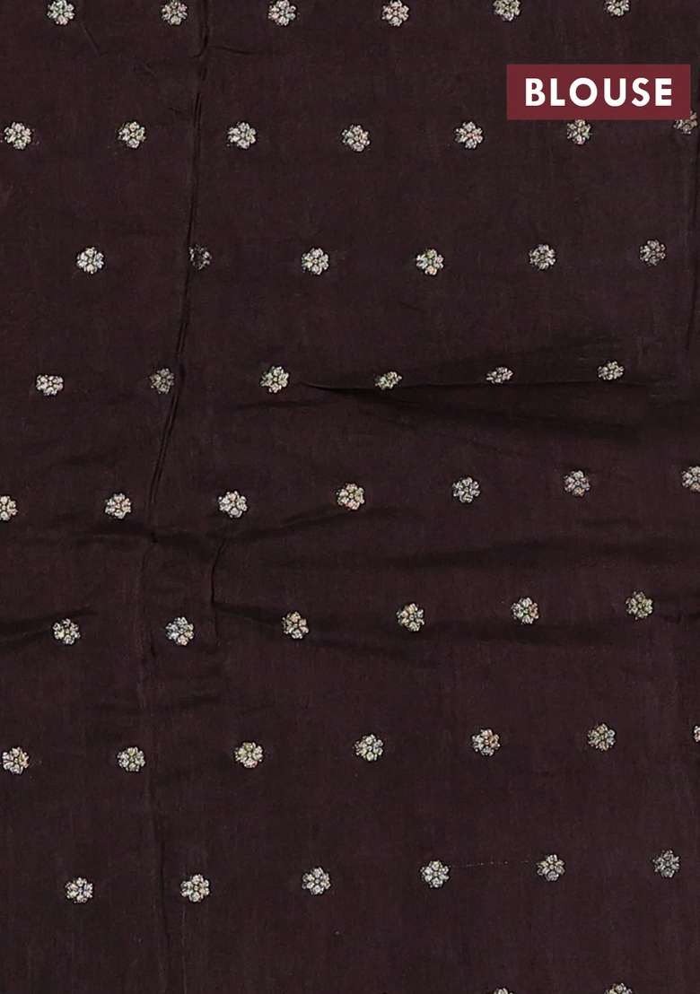 Art Kota Silk Saree Coffee Brown With Thread Zari Woven Buttas And Zari Woven Border With Buttas And Brocade Design For Women - Indya