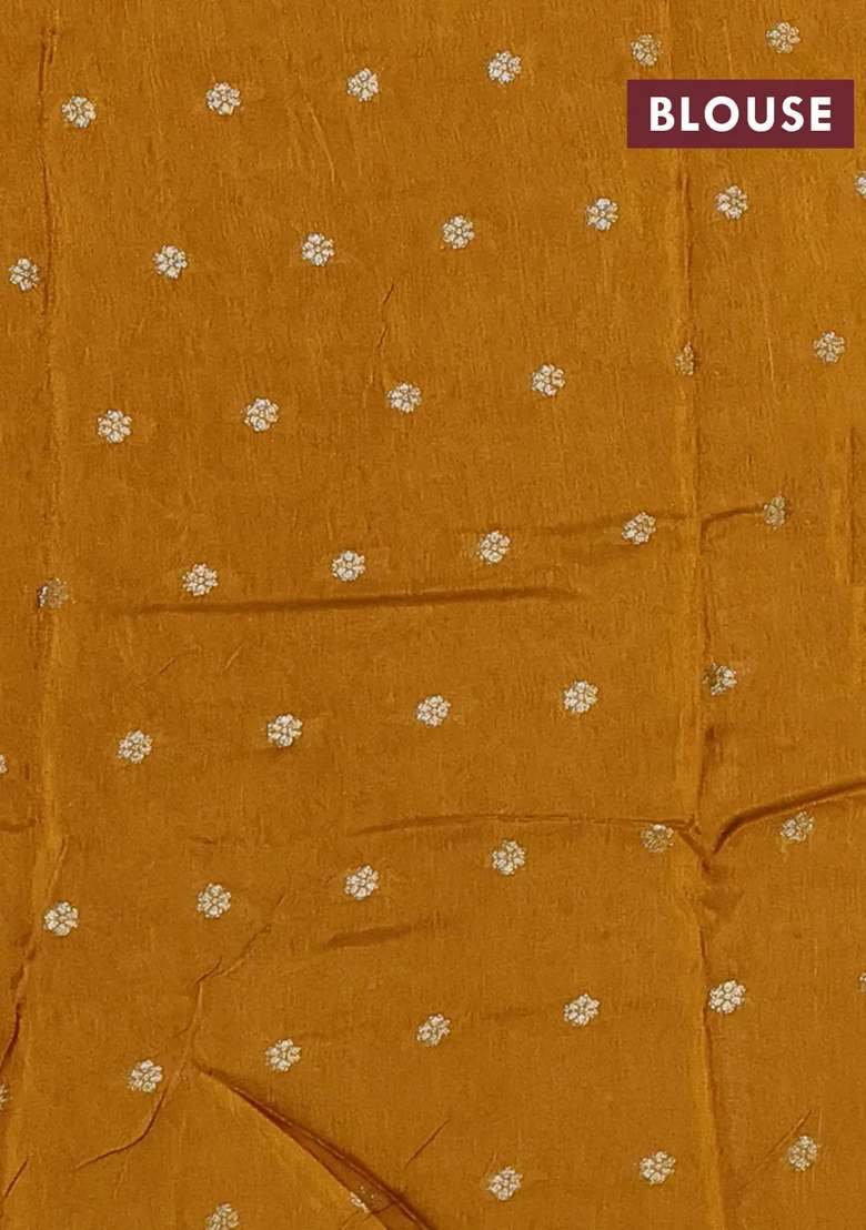 Art Kota Silk Saree Mustard Yellow With Thread Zari Woven Buttas And Zari Woven Border With Buttas And Brocade Design For Women - Indya
