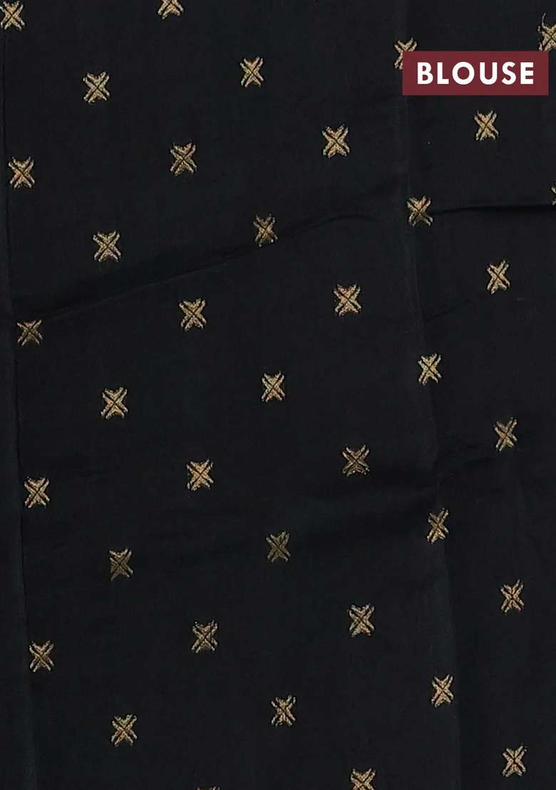 Art Kota Silk Saree Black With Thread Zari Woven Buttas And Zari Woven Border With Buttas And Brocade Design For Women - Indya
