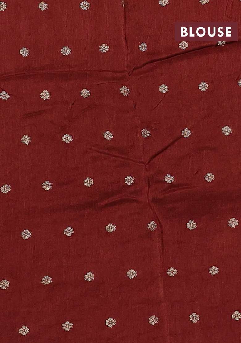 Art Kota Silk Saree Rust Shade With Thread Zari Woven Buttas And Zari Woven Border With Buttas And Brocade Design For Women - Indya