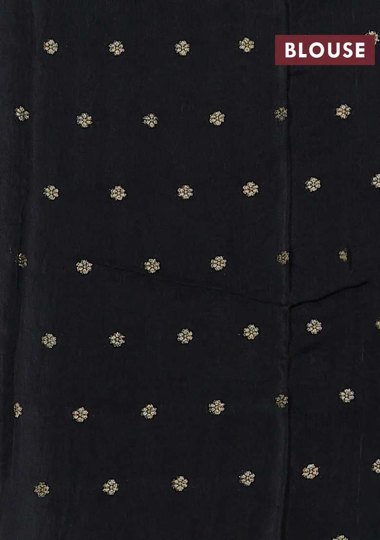 Art Kota Silk Saree Black With Thread Zari Woven Buttas And Zari Woven Border With Buttas And Brocade Design For Women - Indya