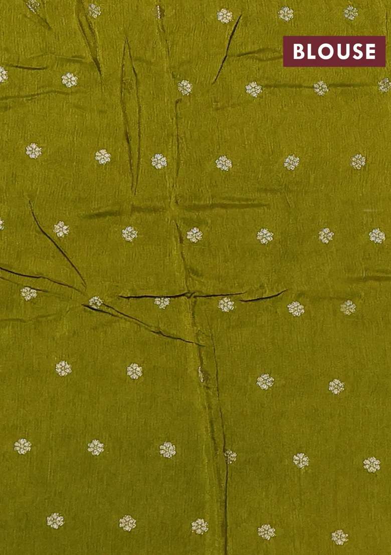 Art Kota Silk Saree Light Green With Allover Thread Zari Woven Buttas And Zari Woven Border With Buttas And Brocade Design For Women - Indya