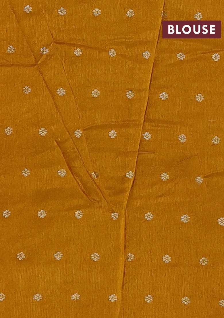 Art Kota Silk Saree Mustard Yellow With Allover Thread Zari Woven Buttas And Zari Woven Border With Buttas And Brocade Design For Women - Indya