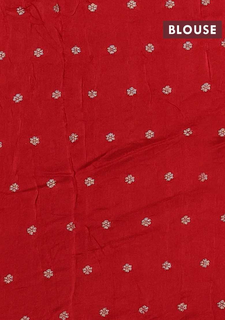 Art Kota Silk Saree Red With Allover Thread Zari Woven Buttas And Zari Woven Border With Buttas And Brocade Design For Women - Indya