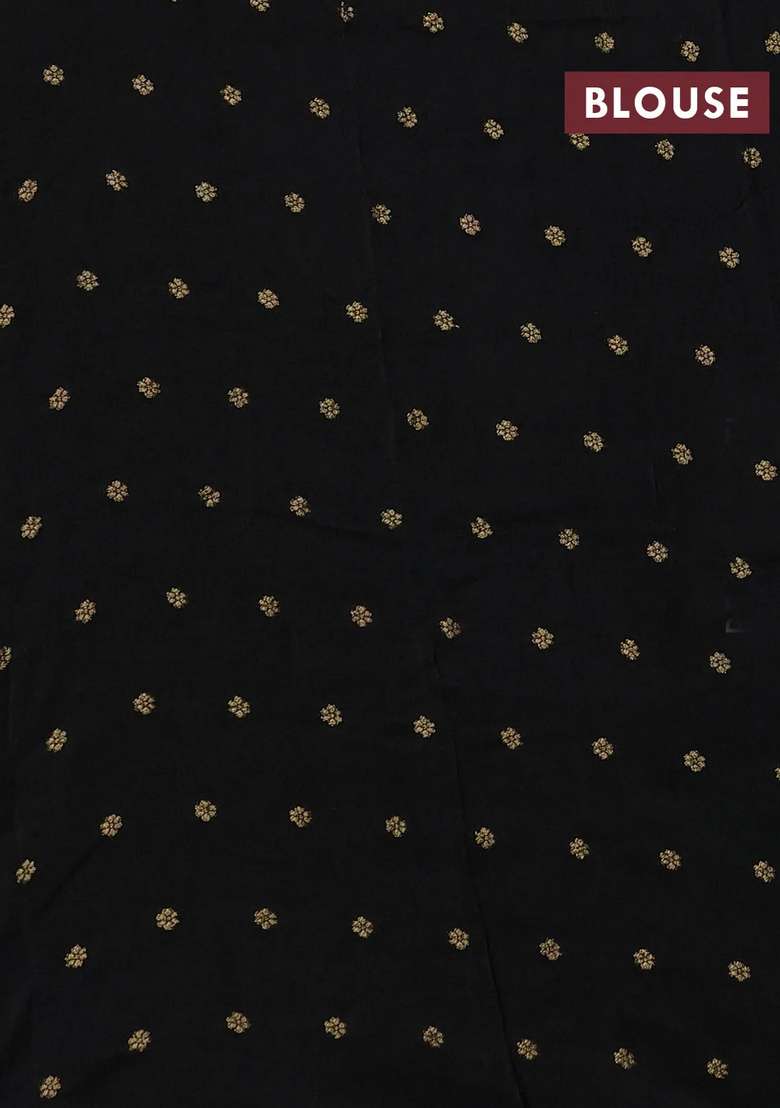 Art Kota Silk Saree Black With Thread Zari Woven Buttas And Zari Woven Simple Border With Buttas And Brocade Design For Women - Indya