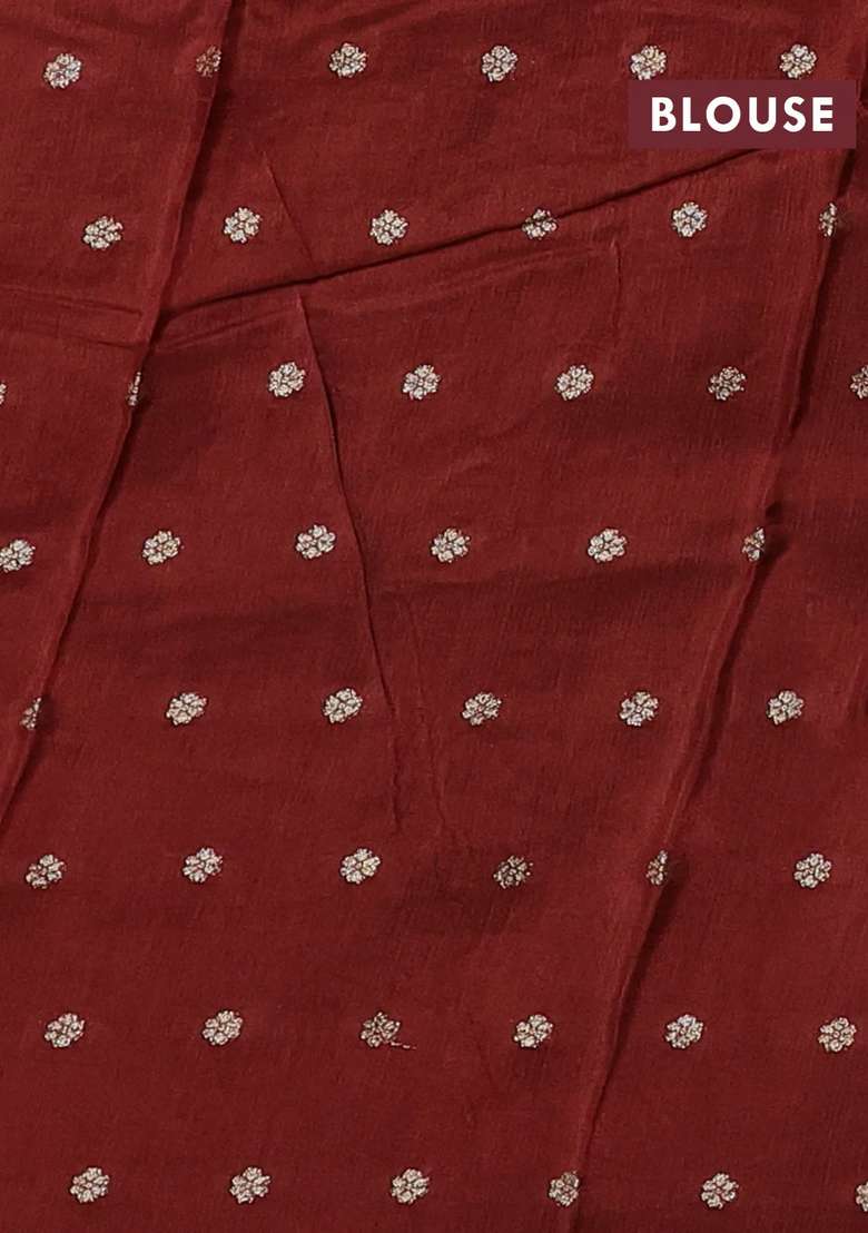 Art Kota Silk Saree Rust Shade With Zari Woven Buttas And Zari Woven Border With Buttas And Brocade Design For Women - Indya