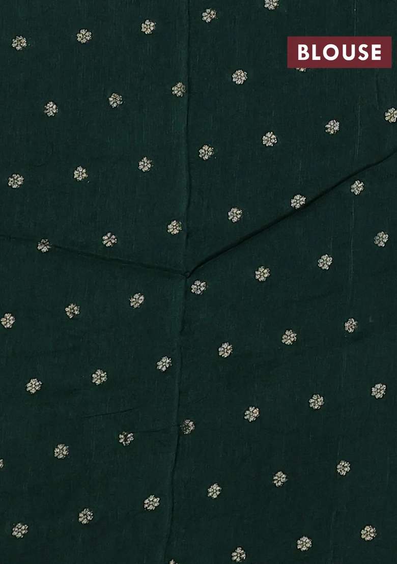 Art Kota Silk Saree Green With Silver Zari Woven Floral Buttas And Rettapet Zari Woven Border With Buttas And Brocade Design For Women - Indya