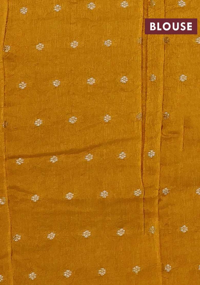 Art Kota Silk Saree Mustard Yellow With Silver Zari Woven Floral Buttas And Rettapet Zari Woven Border With Buttas And Brocade Design For Women - Indya